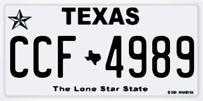TX license plate CCF4989