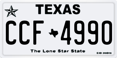 TX license plate CCF4990