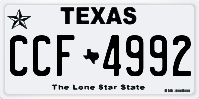 TX license plate CCF4992