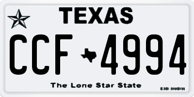 TX license plate CCF4994
