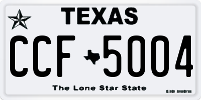 TX license plate CCF5004
