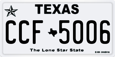 TX license plate CCF5006