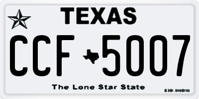 TX license plate CCF5007