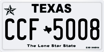 TX license plate CCF5008