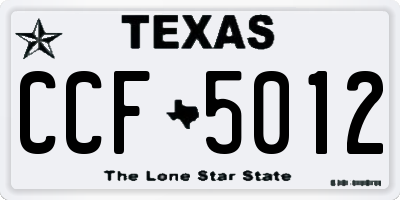 TX license plate CCF5012