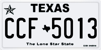 TX license plate CCF5013
