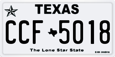 TX license plate CCF5018