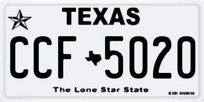 TX license plate CCF5020