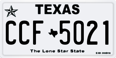TX license plate CCF5021