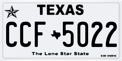 TX license plate CCF5022