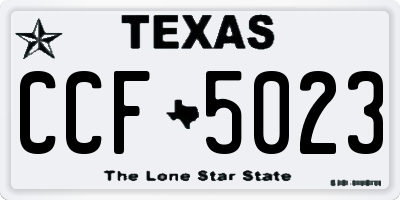 TX license plate CCF5023