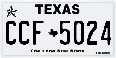 TX license plate CCF5024