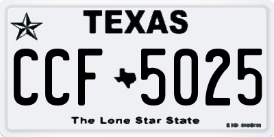 TX license plate CCF5025
