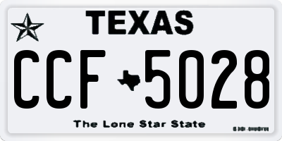 TX license plate CCF5028