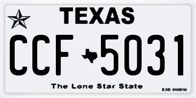 TX license plate CCF5031