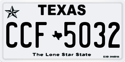 TX license plate CCF5032