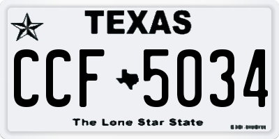 TX license plate CCF5034