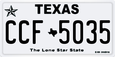 TX license plate CCF5035