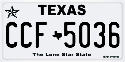 TX license plate CCF5036