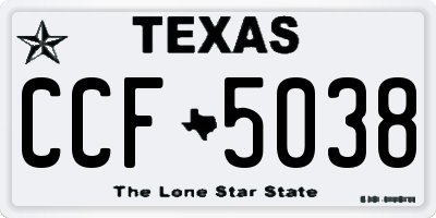 TX license plate CCF5038