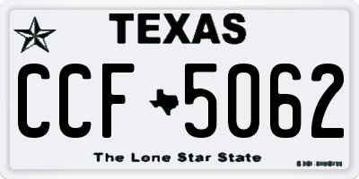 TX license plate CCF5062