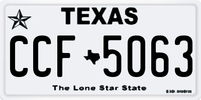 TX license plate CCF5063
