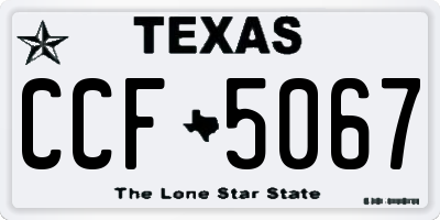 TX license plate CCF5067