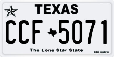 TX license plate CCF5071
