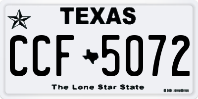 TX license plate CCF5072