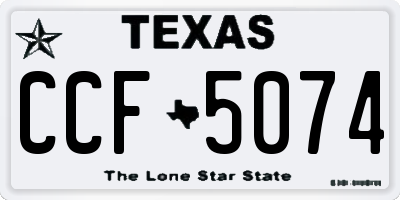 TX license plate CCF5074