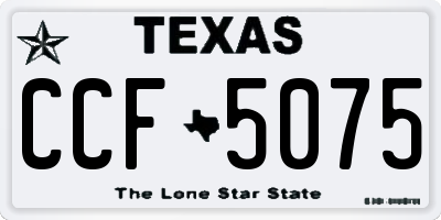 TX license plate CCF5075