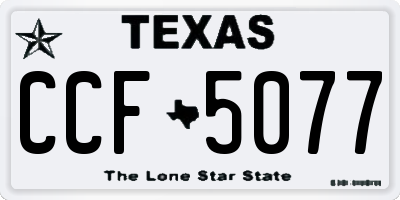 TX license plate CCF5077