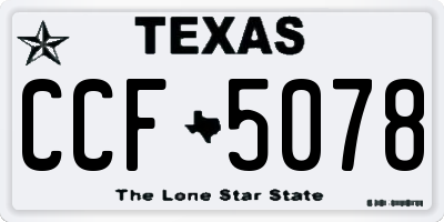 TX license plate CCF5078