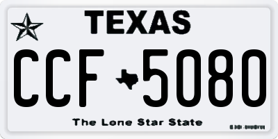 TX license plate CCF5080
