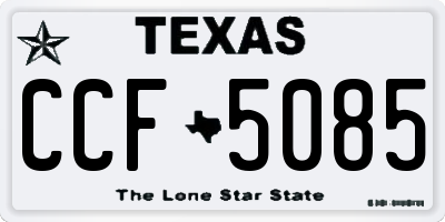 TX license plate CCF5085