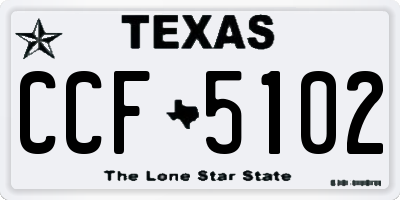 TX license plate CCF5102