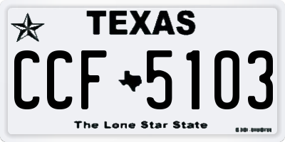 TX license plate CCF5103