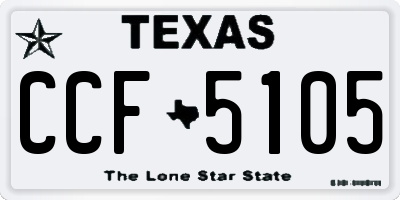 TX license plate CCF5105