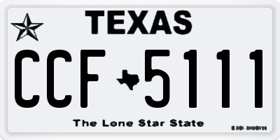 TX license plate CCF5111