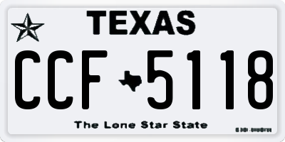 TX license plate CCF5118