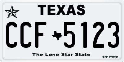 TX license plate CCF5123