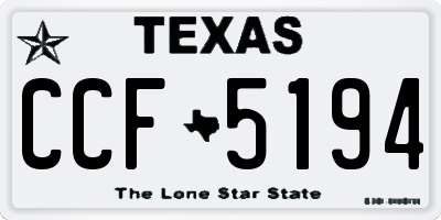 TX license plate CCF5194