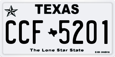 TX license plate CCF5201