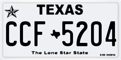 TX license plate CCF5204