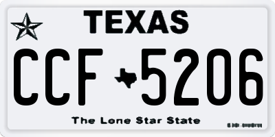 TX license plate CCF5206