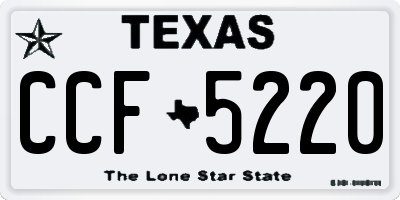 TX license plate CCF5220