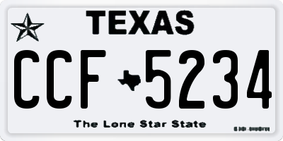 TX license plate CCF5234