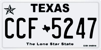 TX license plate CCF5247