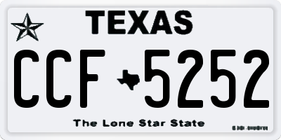 TX license plate CCF5252