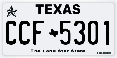 TX license plate CCF5301